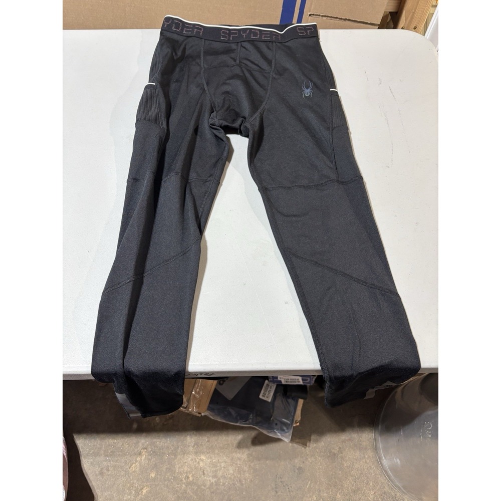 Spyder Pro Web Base Layer Warm Lined Workout Leggings Size Medium Black